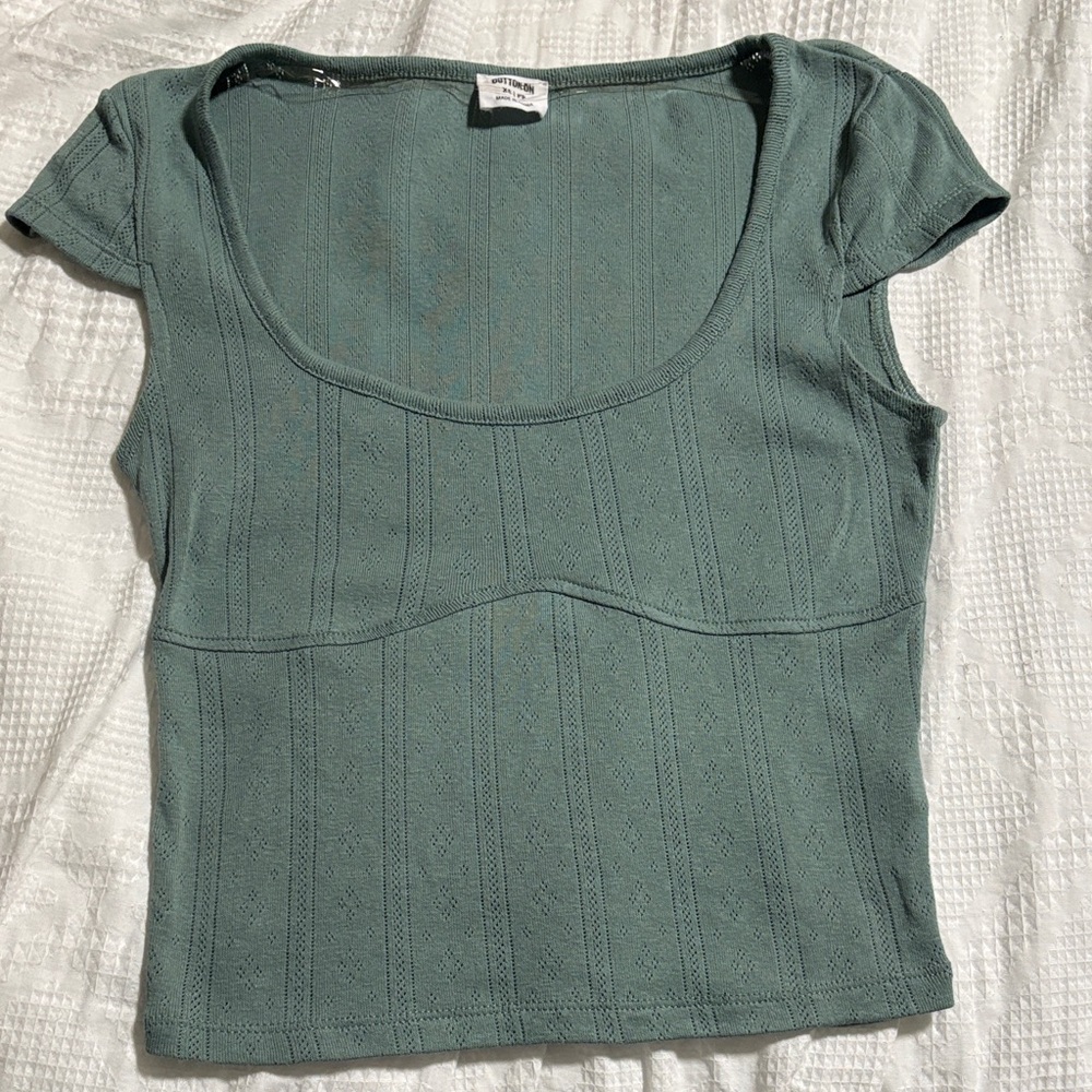 Cotton On Teal Crop Top
